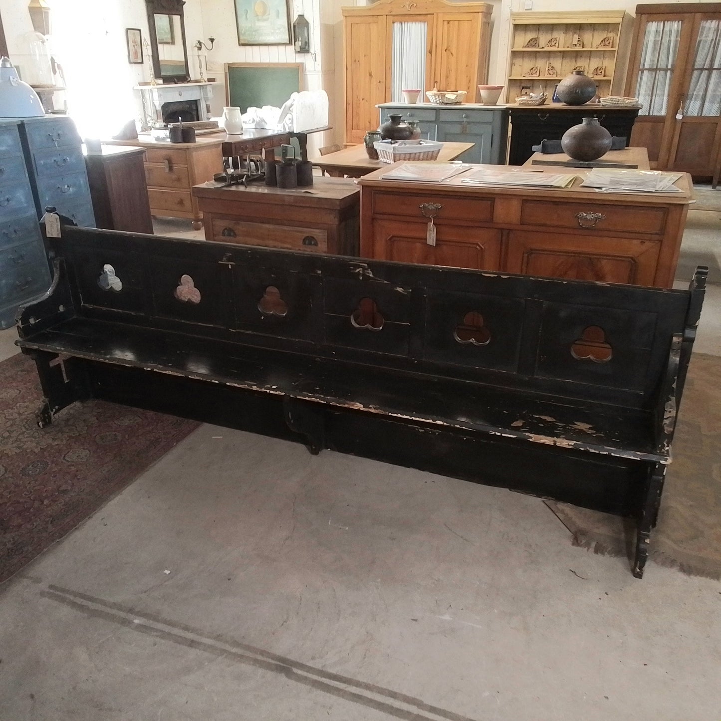 Black Painted Pew
