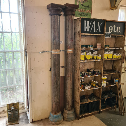 Pair of Tall Teak Pillars