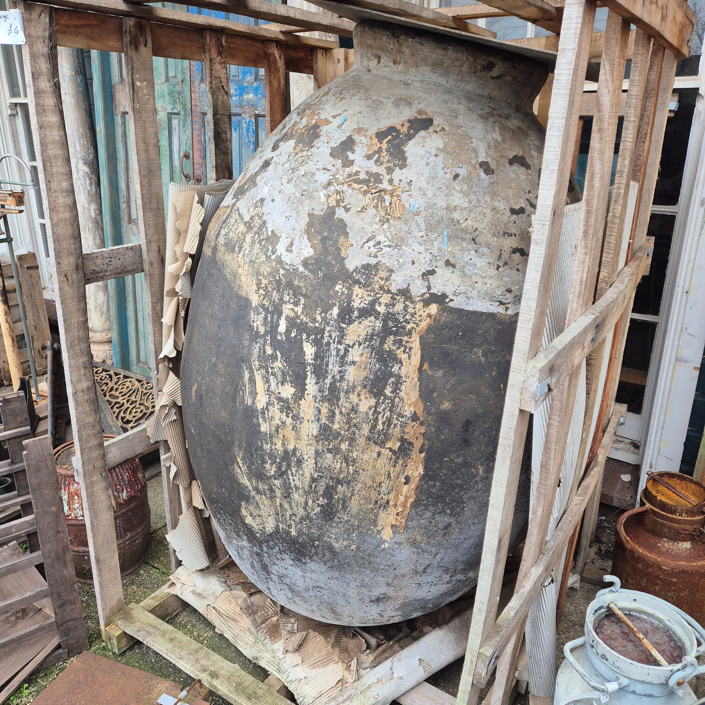 Large Indian Clay Grain Pot