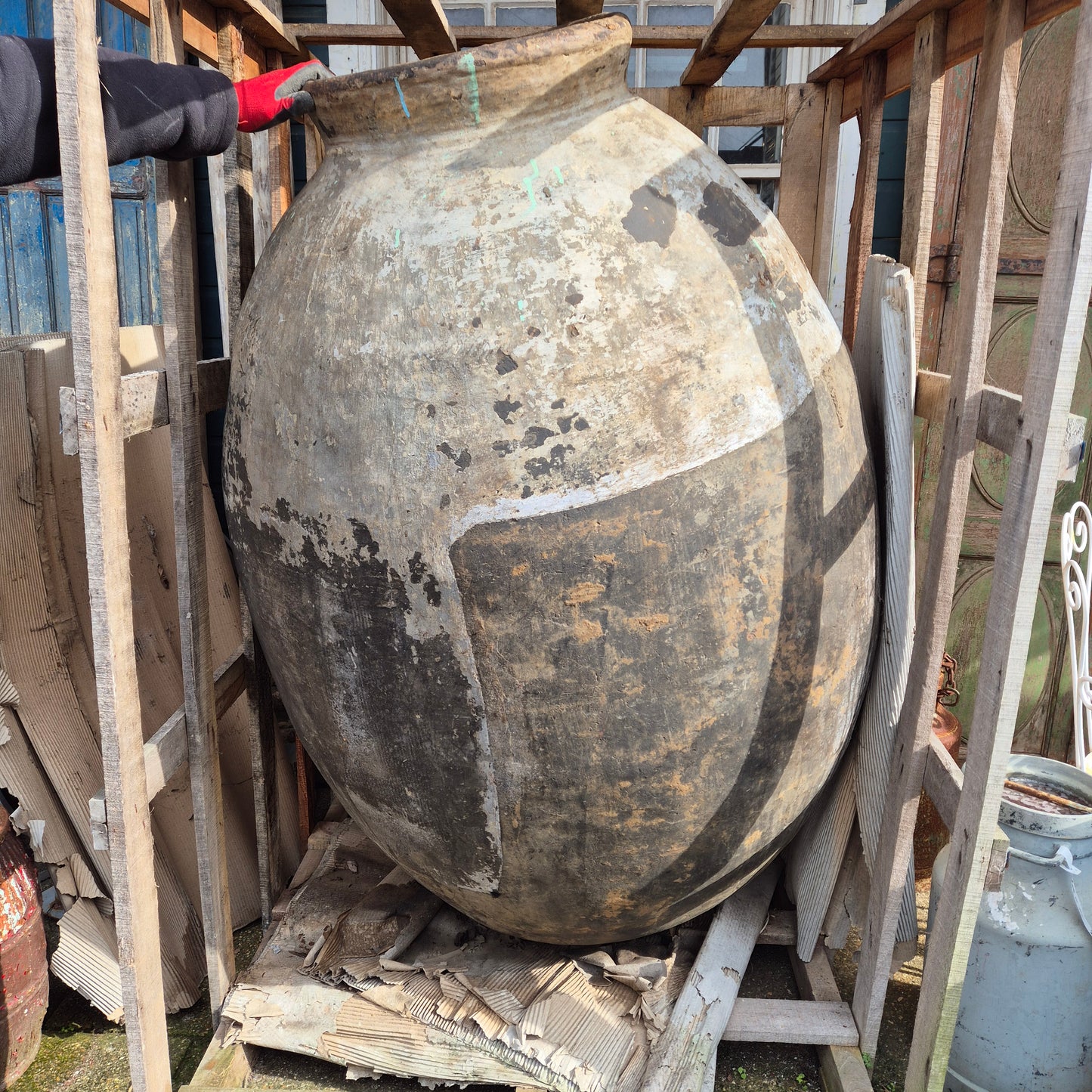 Large Indian Clay Grain Pot