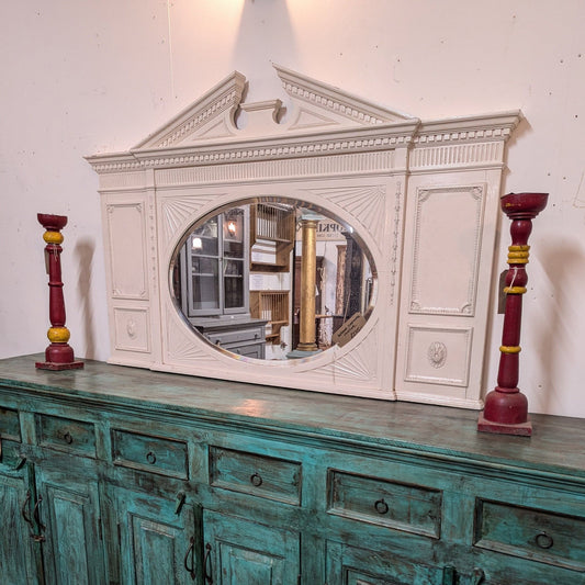 Grand White Overmantle Mirror