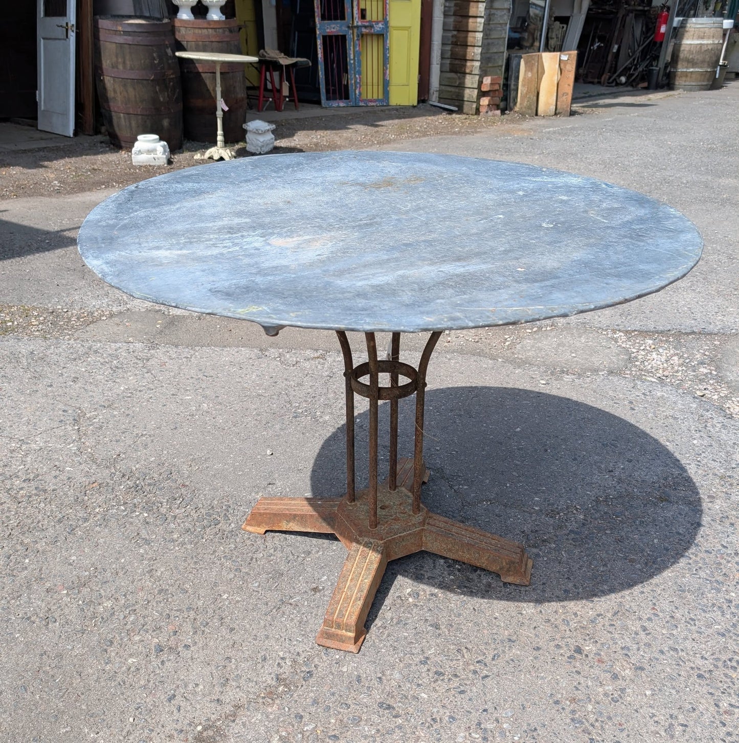 Early 20th Century Zinc Top Garden Table