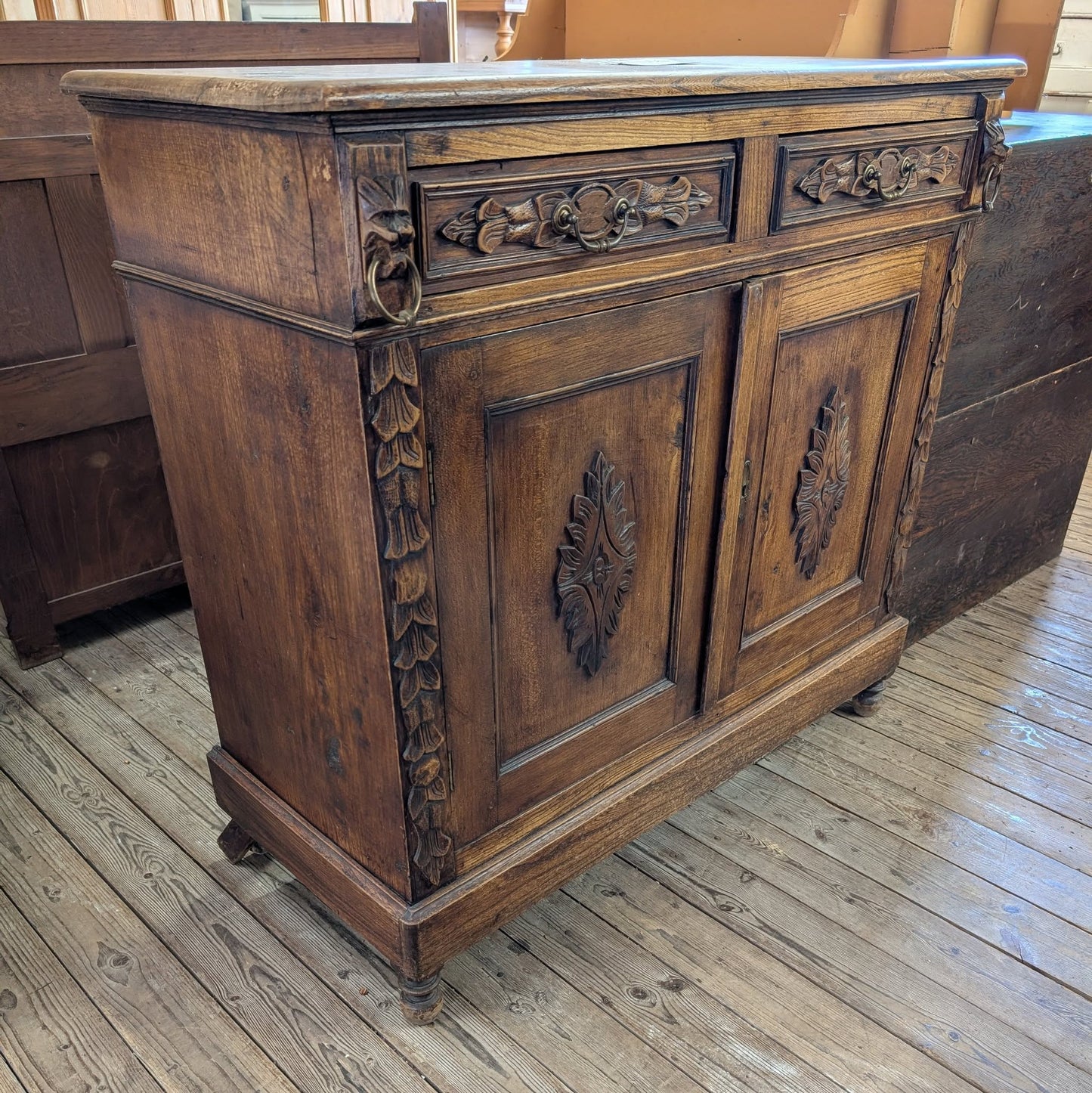 Carved French Oak Sideboard