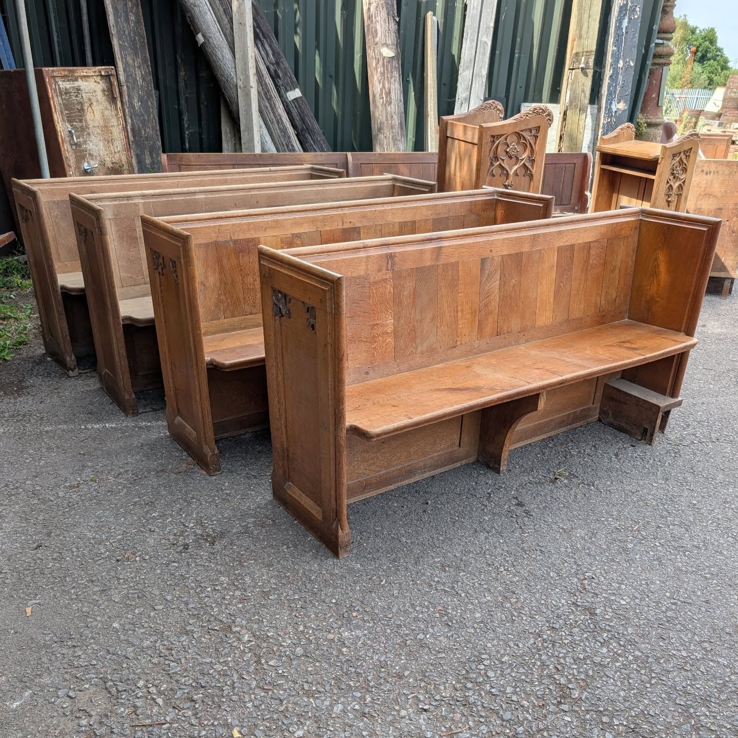 Carved Oak Pews