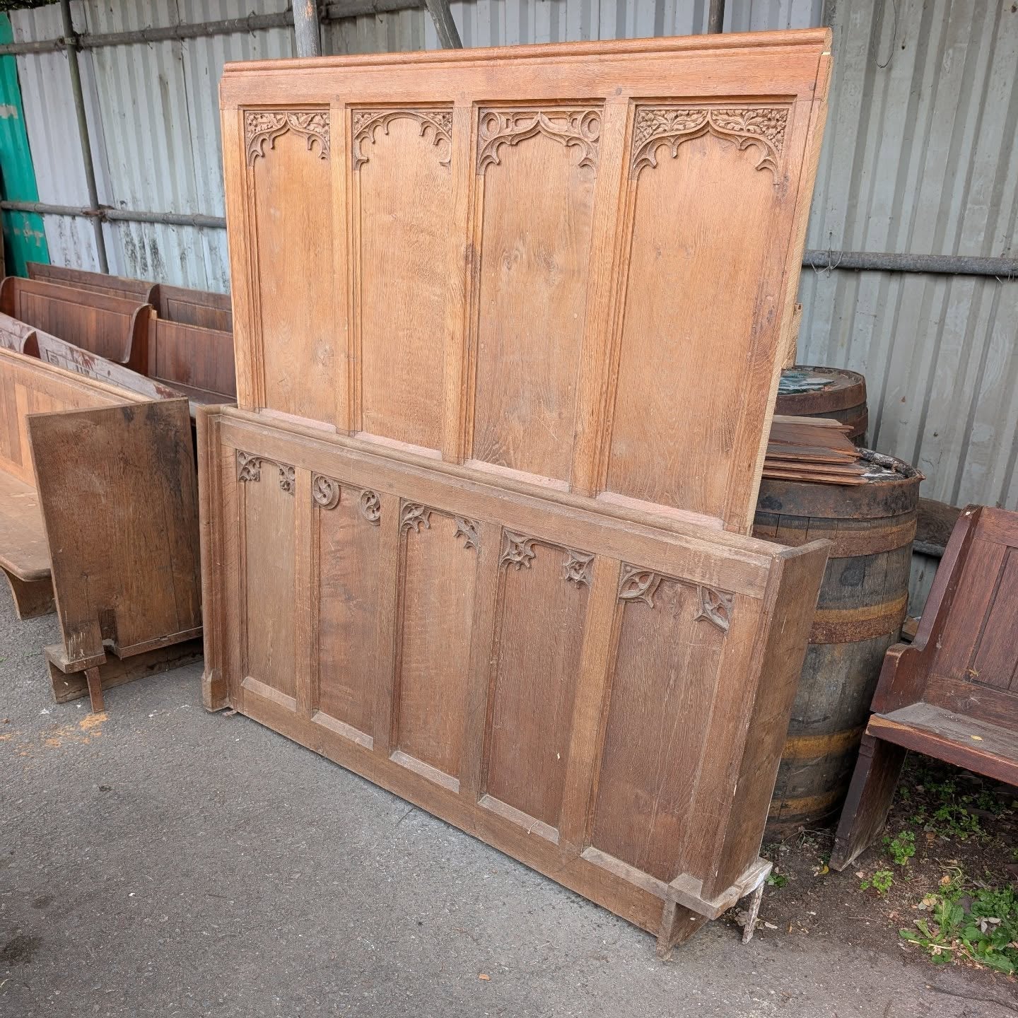 Carved Oak Pews