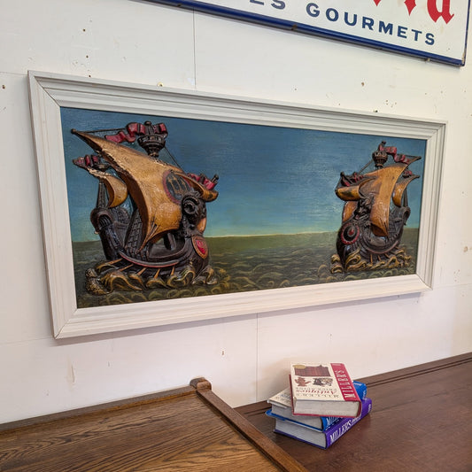 Ship Painting on Raised Board