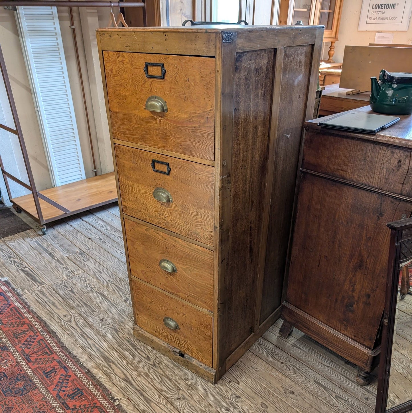 Mid Century Wooden Filing Cabinet