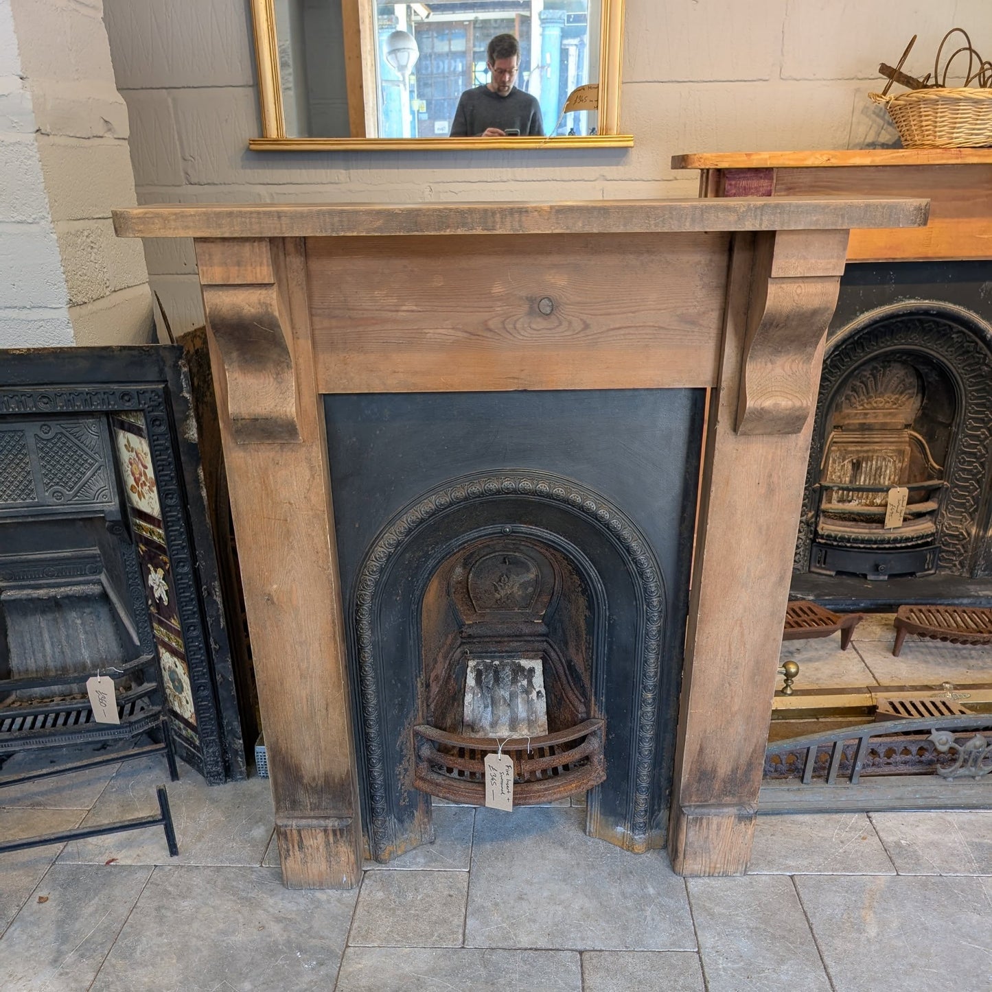 Complete Insert and Matching Pine Surround