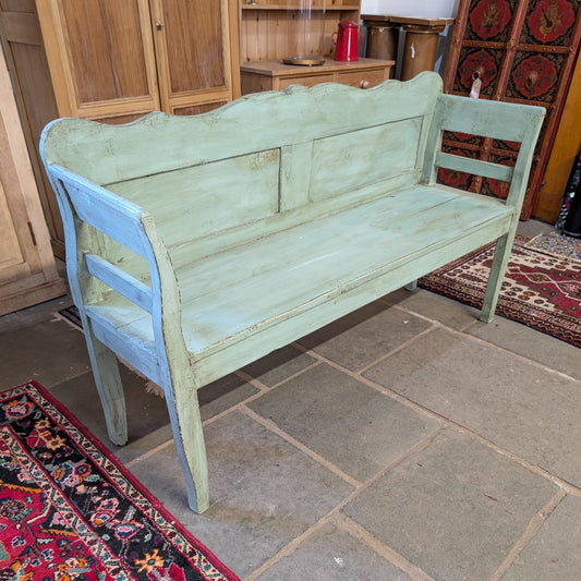 Green Painted Hungarian Bench