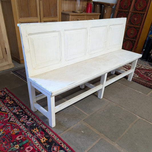White Upright Station Bench