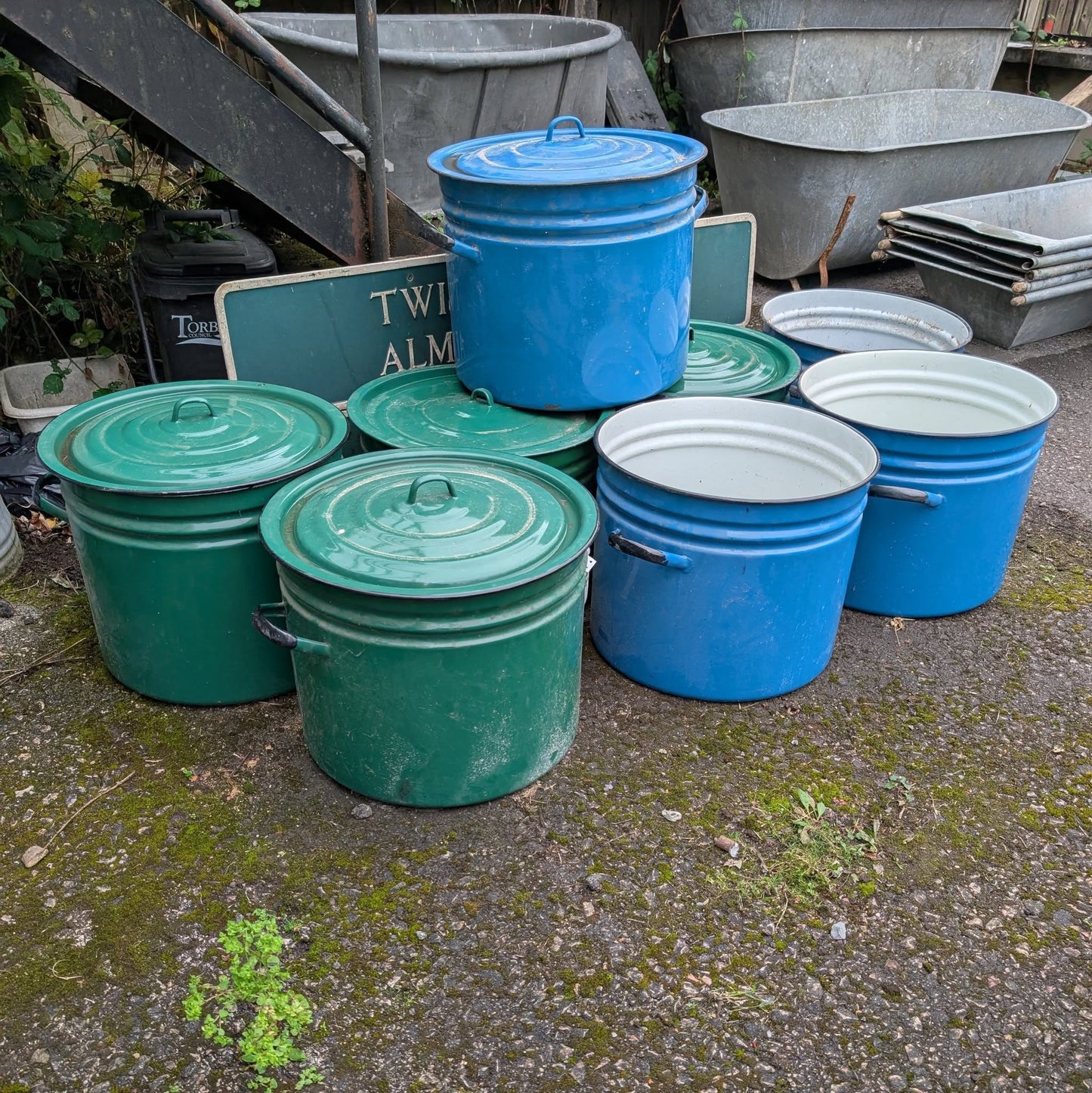 Large Enamel Pots