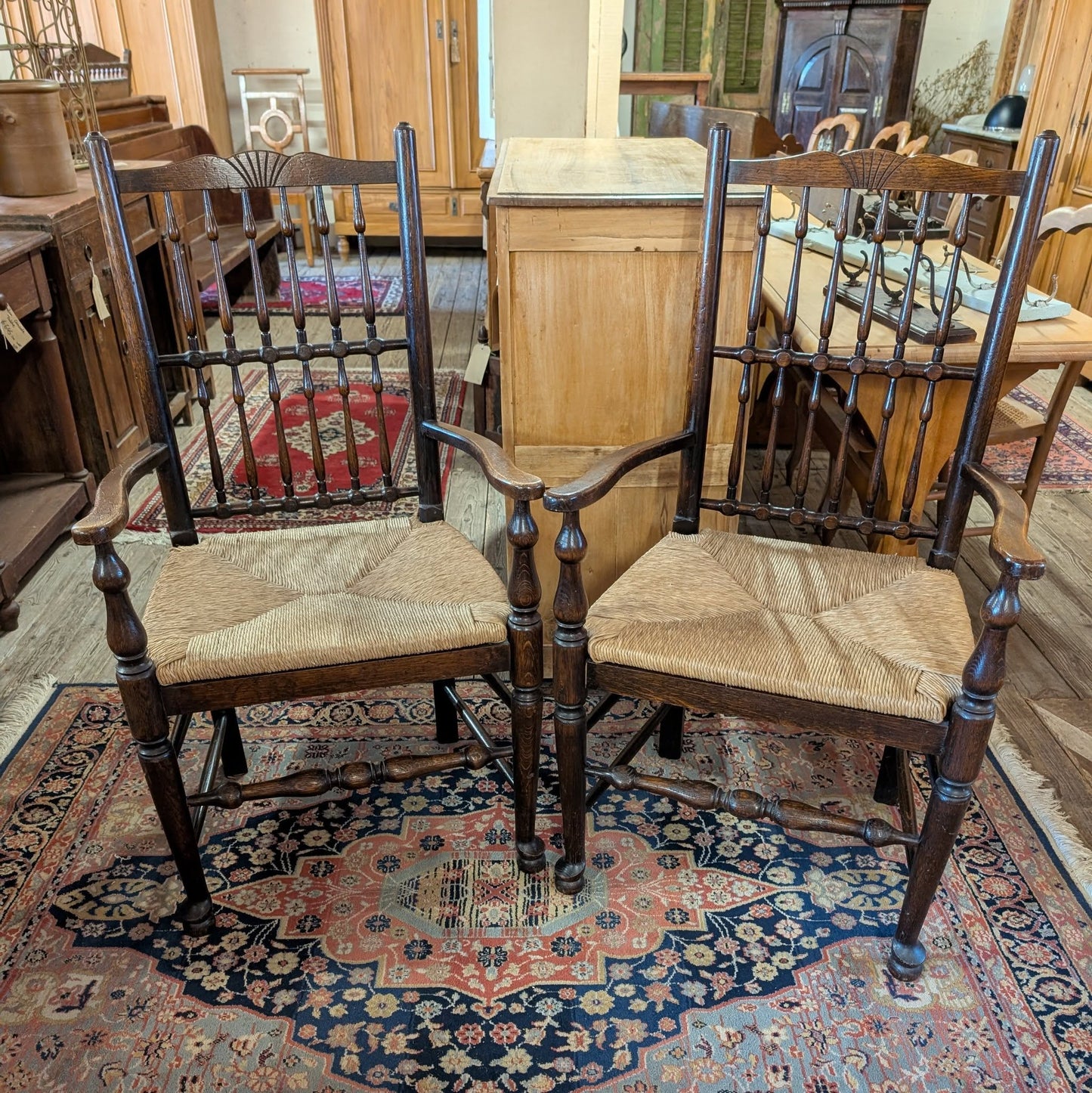 Pair of Rattan Carver Chairs