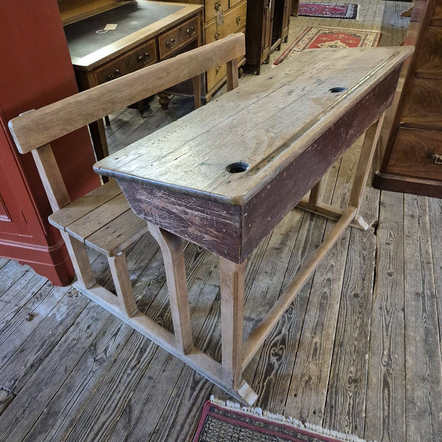 Oak Double School Desks