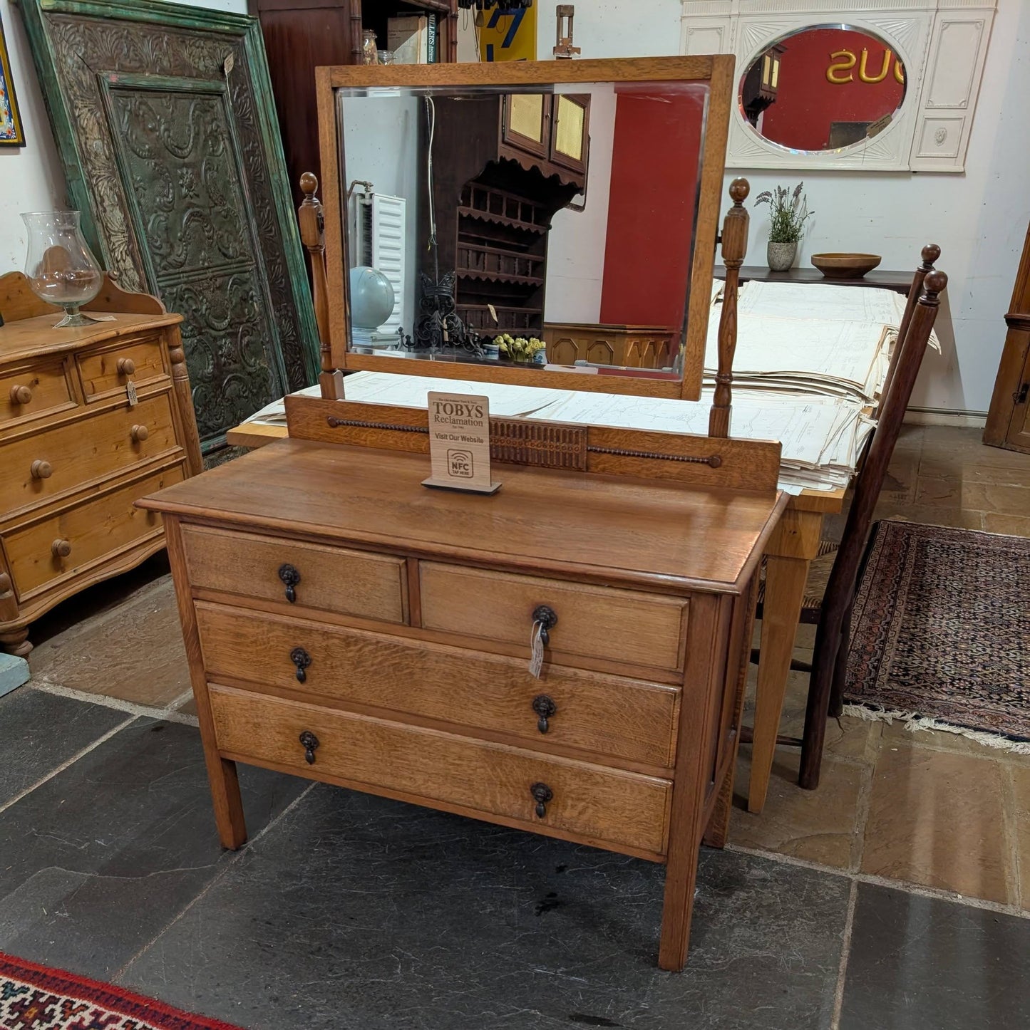 20th Century Chest of Drawers with Mirror