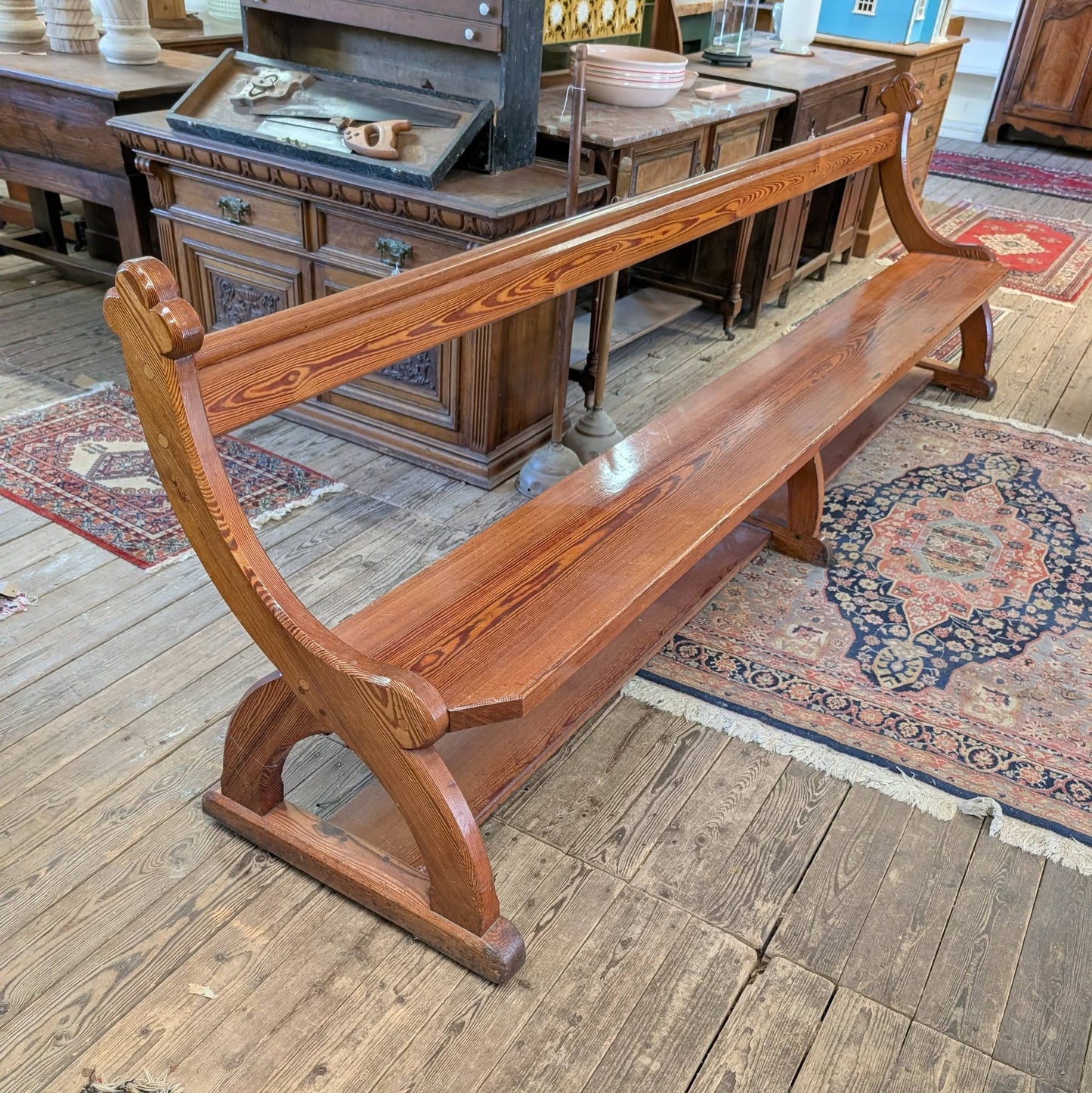 10ft Pitch Pine Open Pew