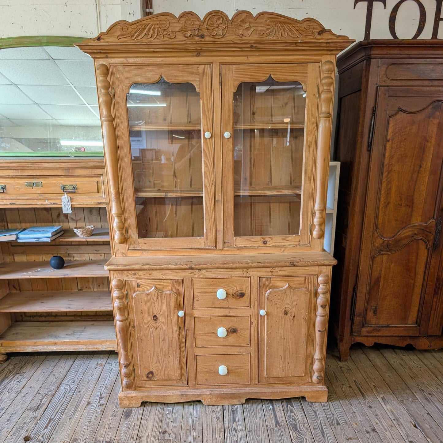 Waxed Pine Glazed Dresser