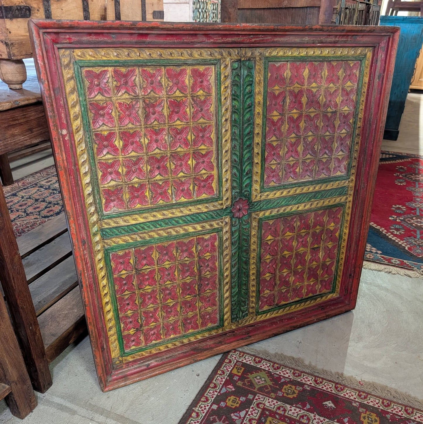 Square Painted Indian Wall Panel