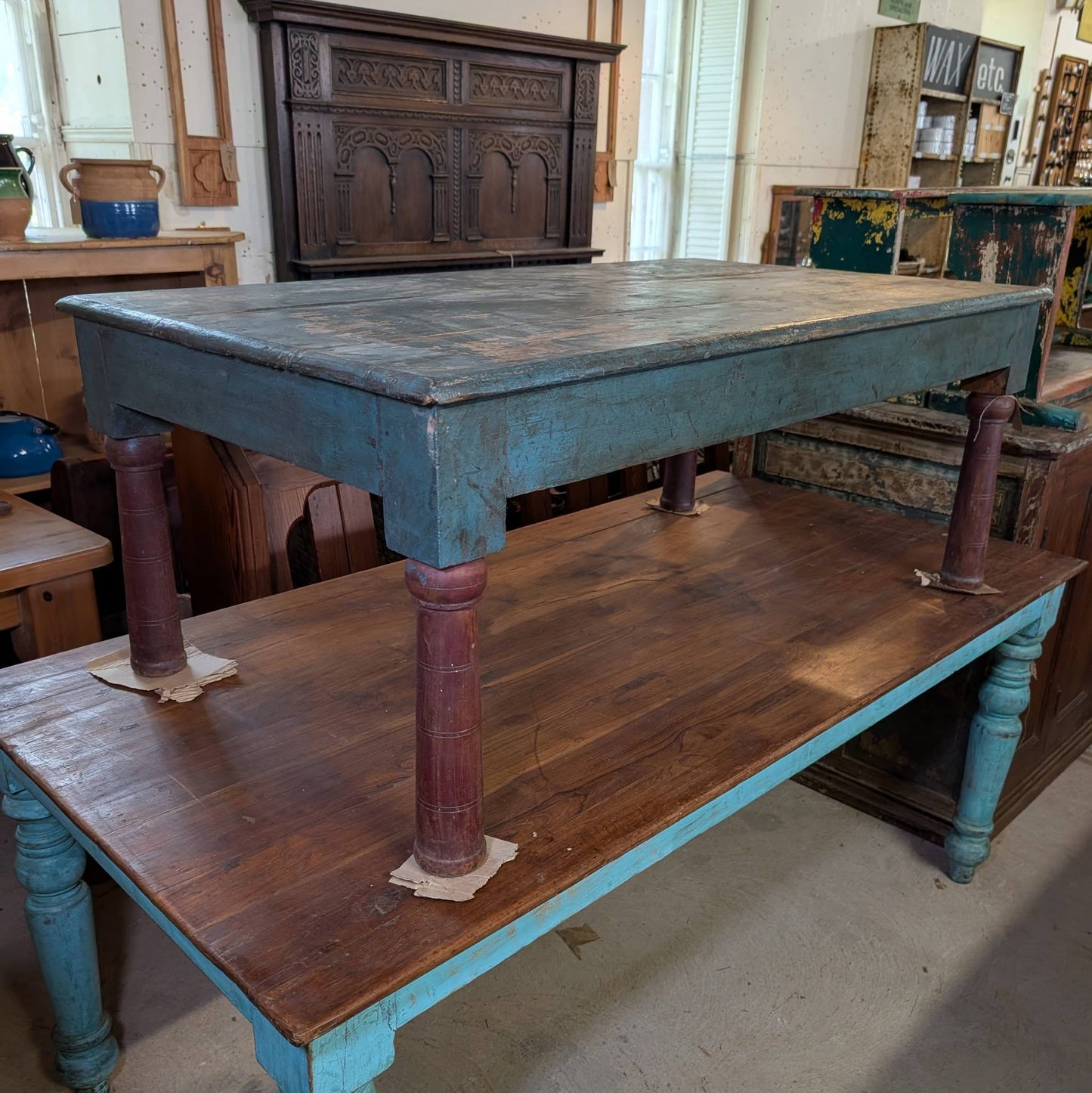 Rustic Painted Indian Coffee Table