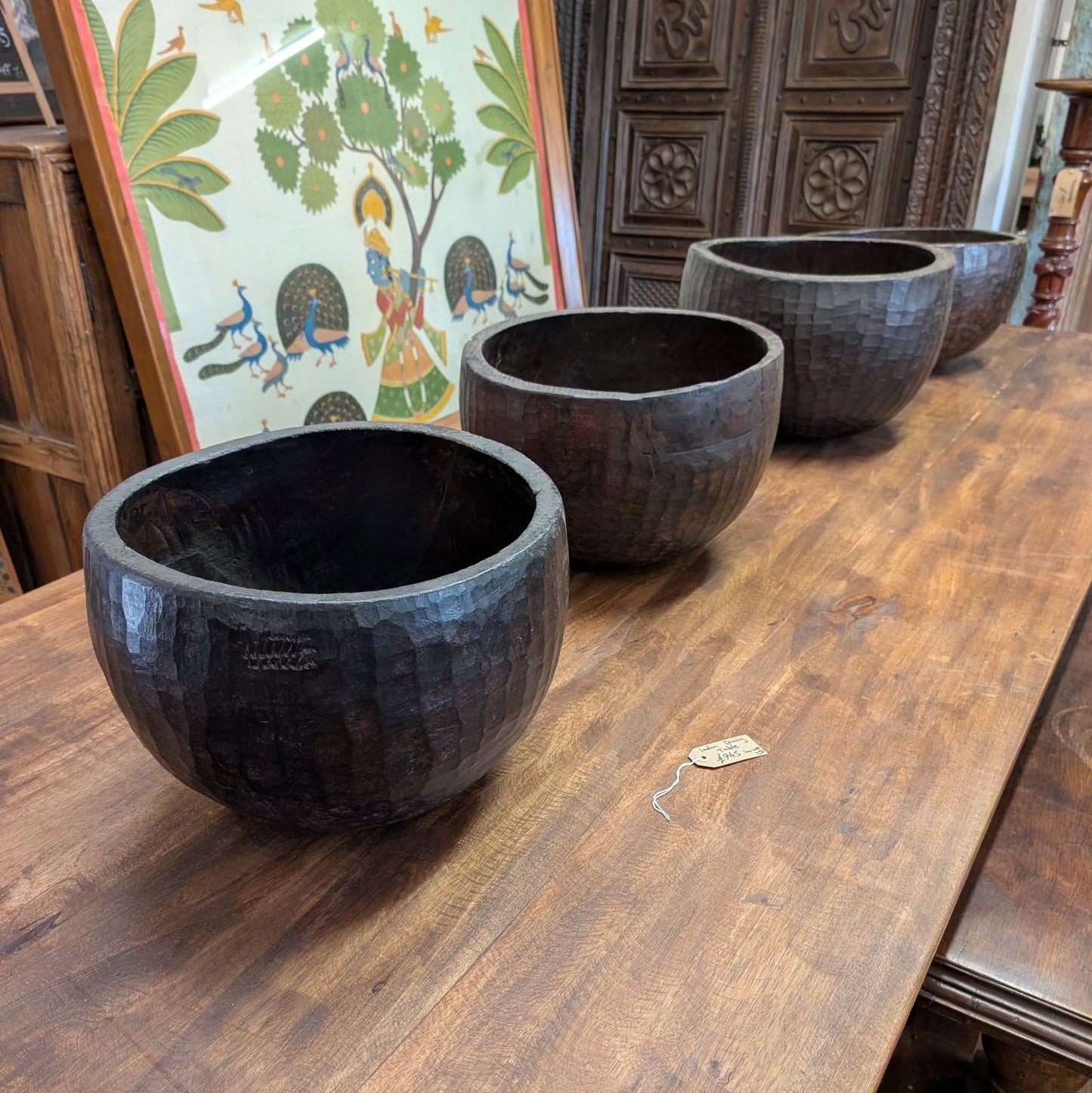 Large Carved Wooden Bowls
