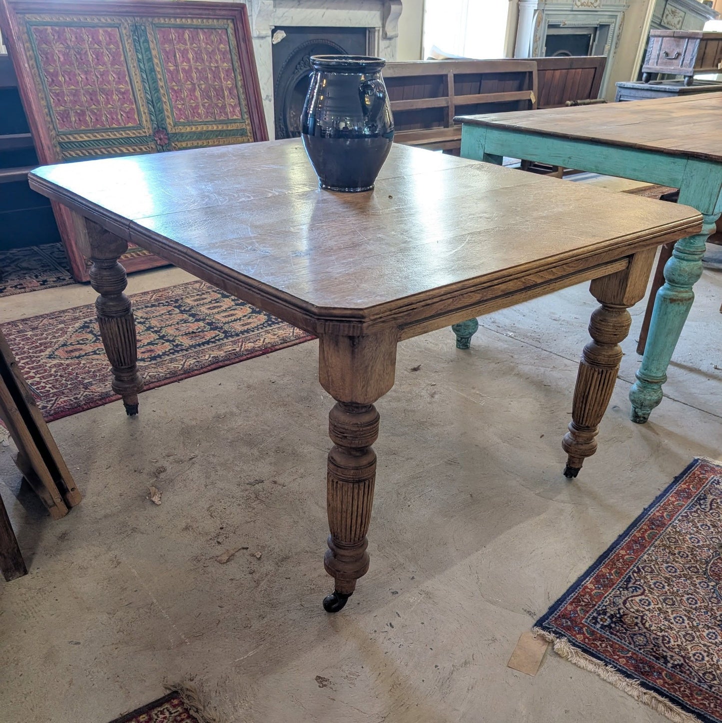 Solid Oak Extending Dining Table