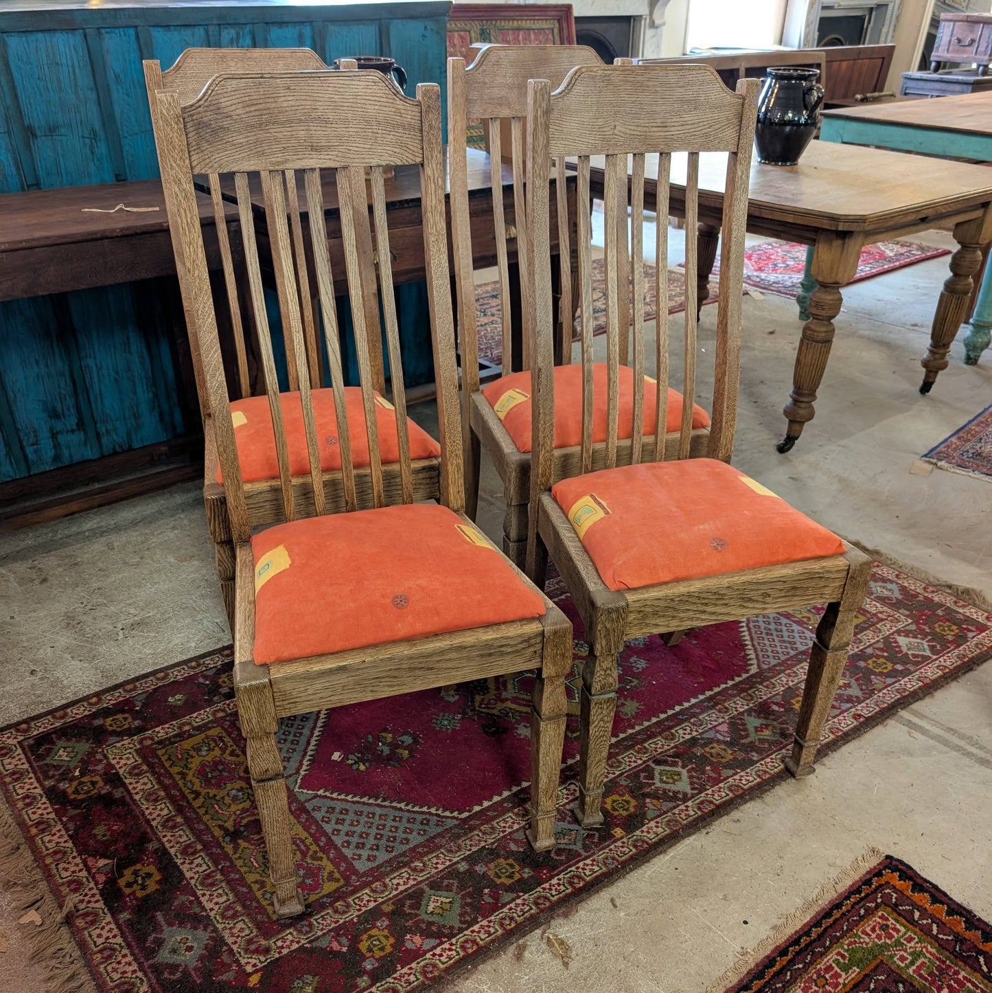 Set of 4 Oak Dining Chairs