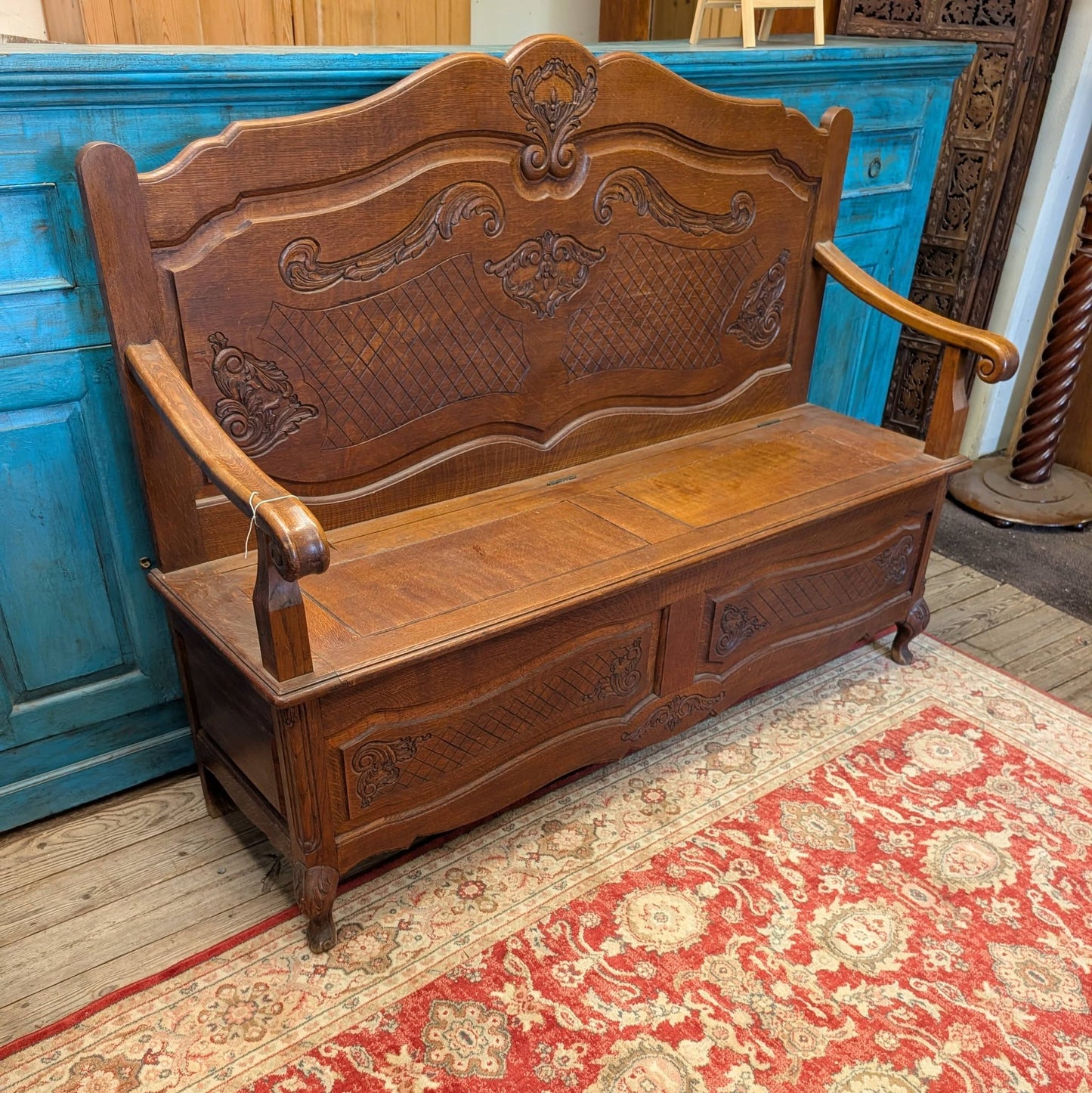 Large Oak Monks Bench