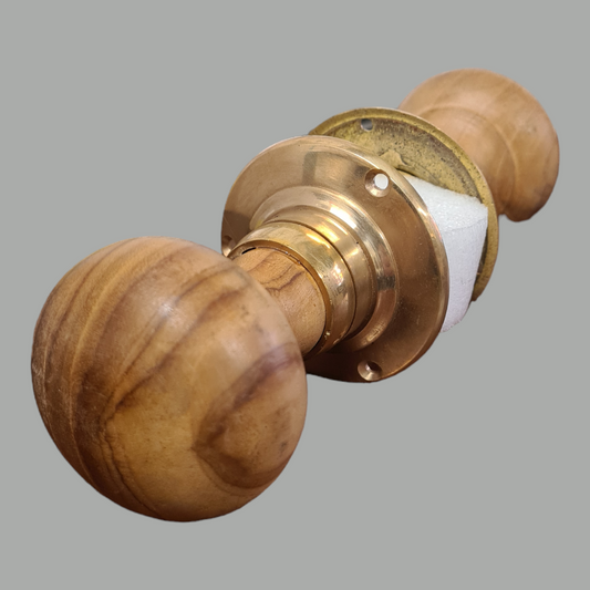 Teak Cottage Bun Door Knobs 50mm
