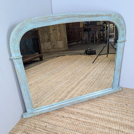 Blue Overmantle Mirror