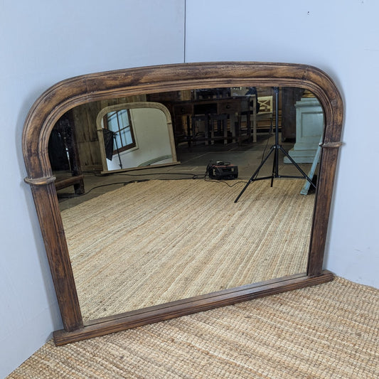 Waxed Overmantle Mirror