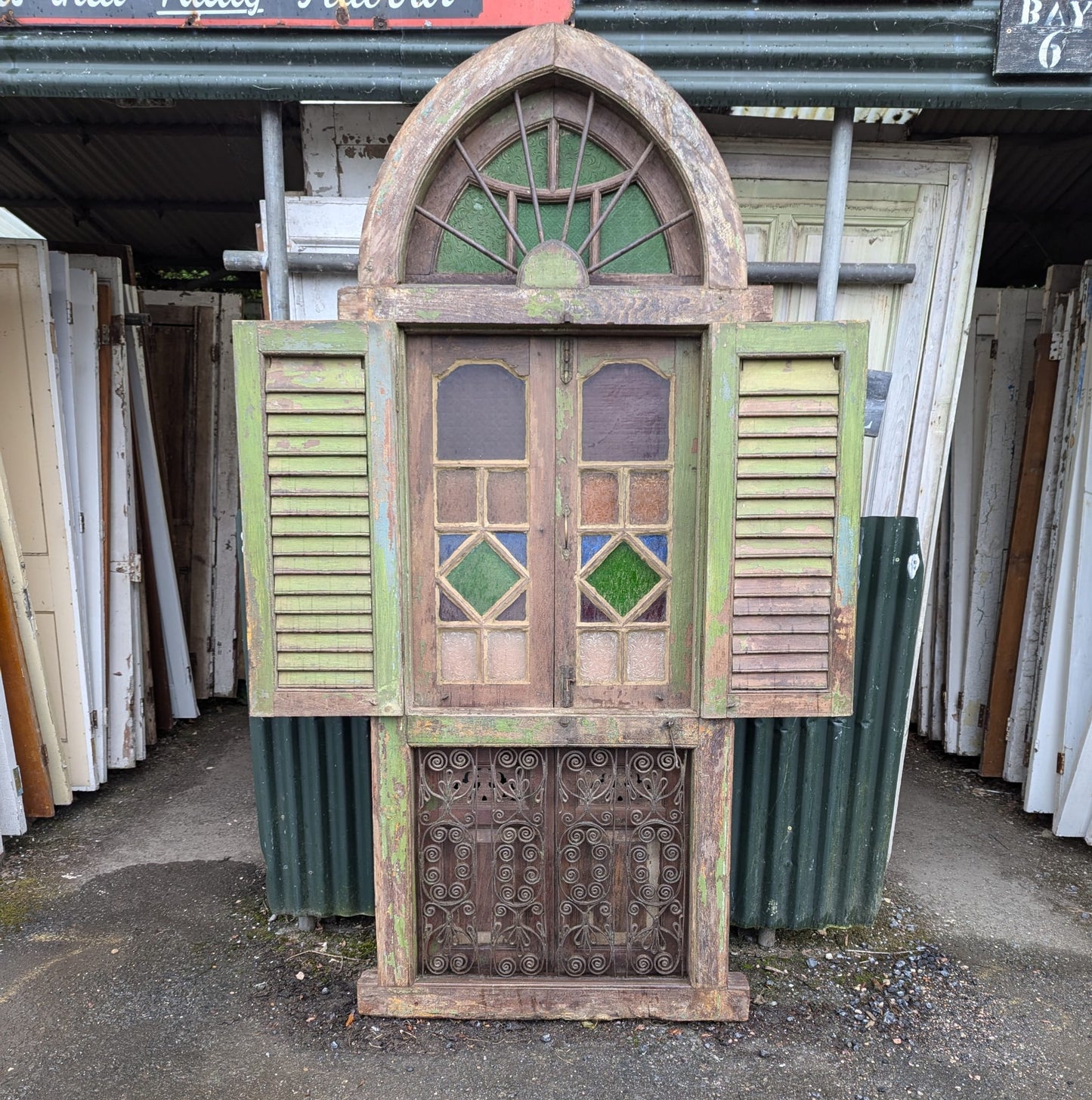 Large Indian Glazed Window