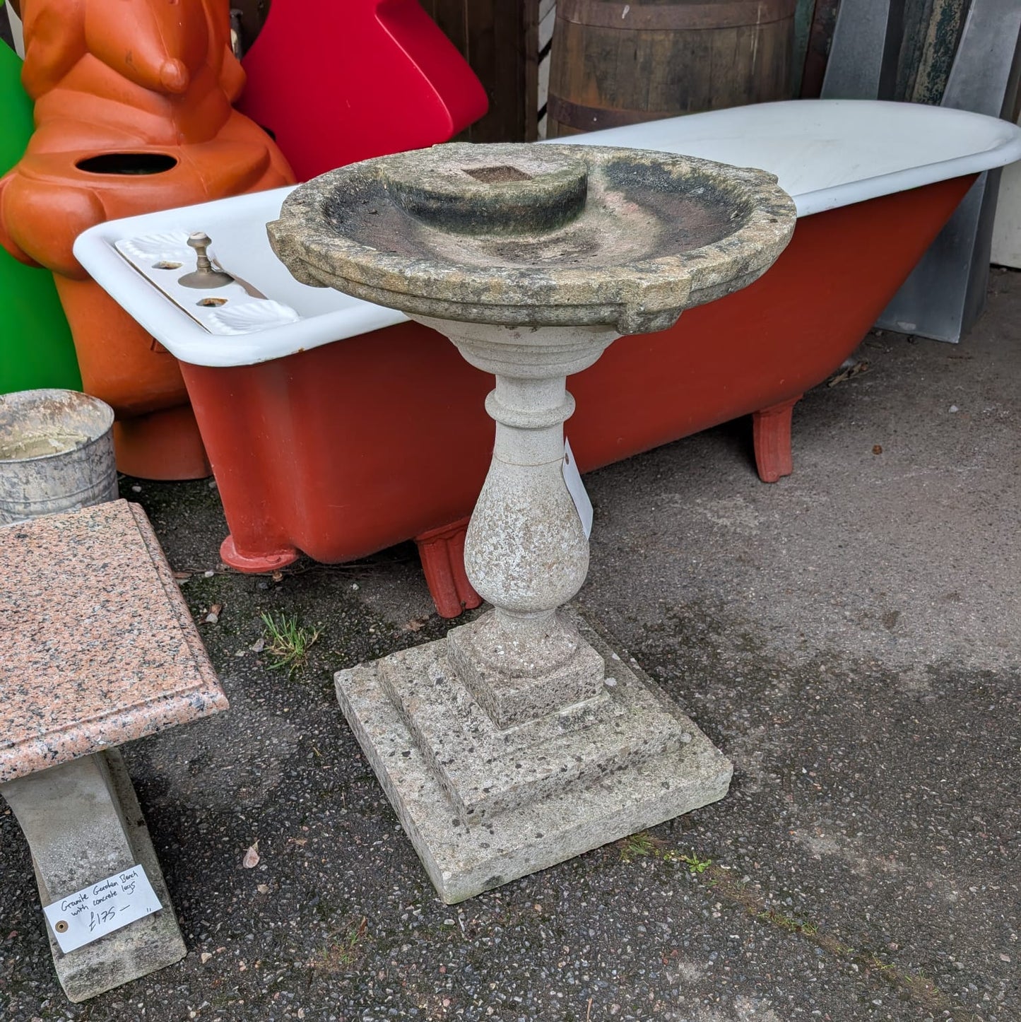 Large Concrete Birdbath