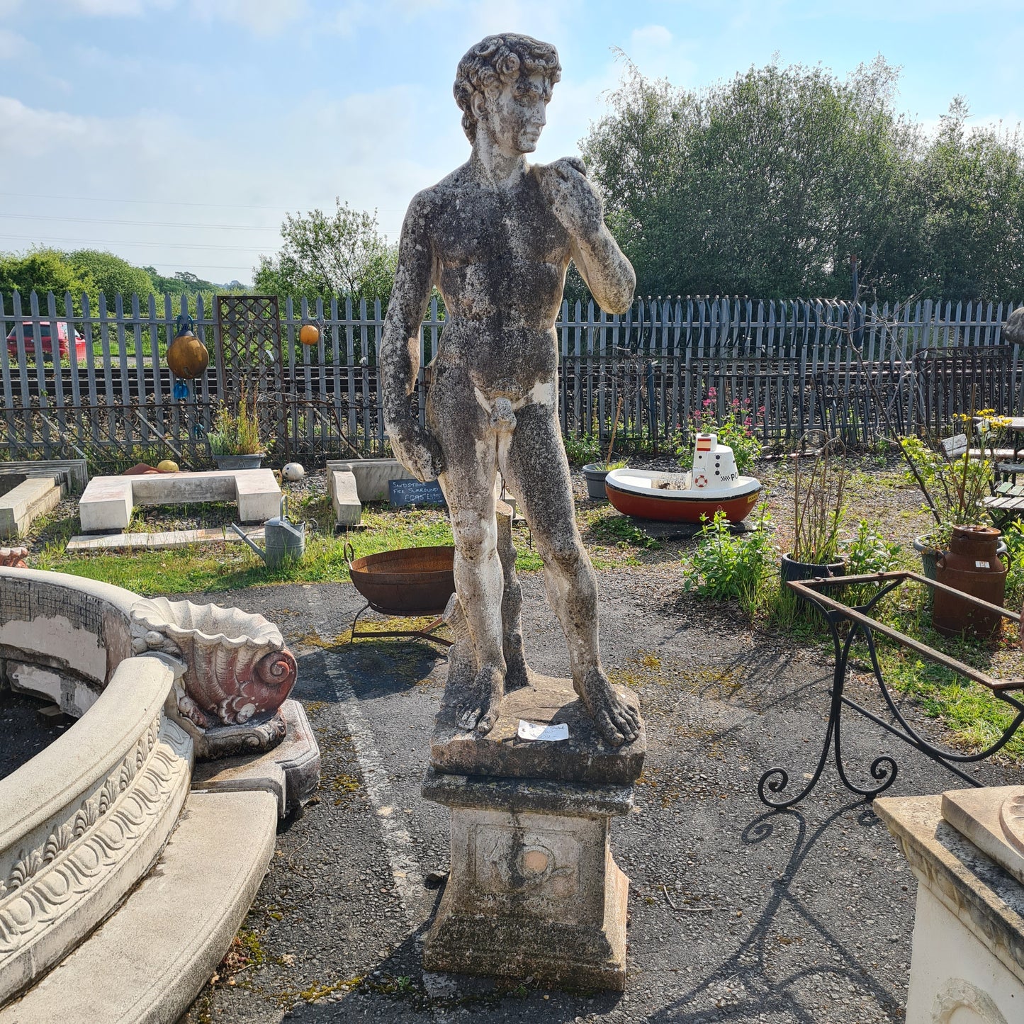 Large David Statue with Plinth