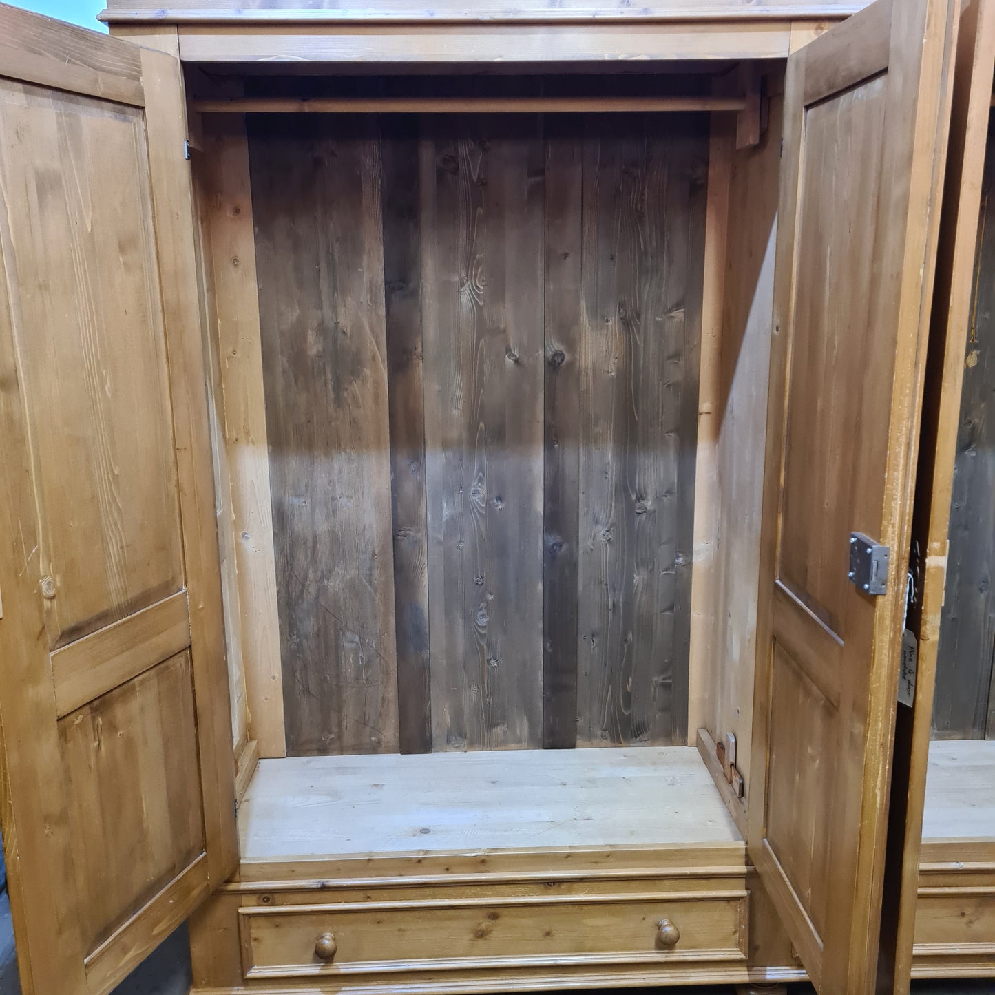 Massive 4 Door Pine Wardrobe