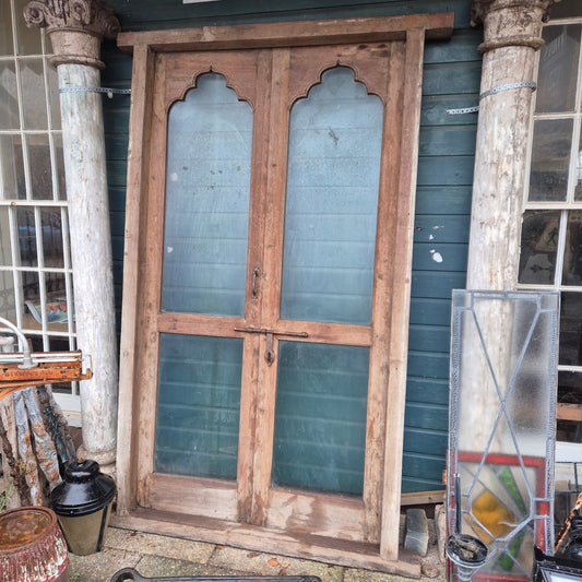 Large Indian Glazed Double Doors