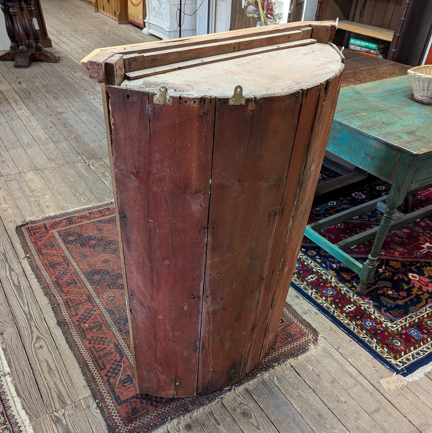 Waxed Pine Corner Wall Cabinet