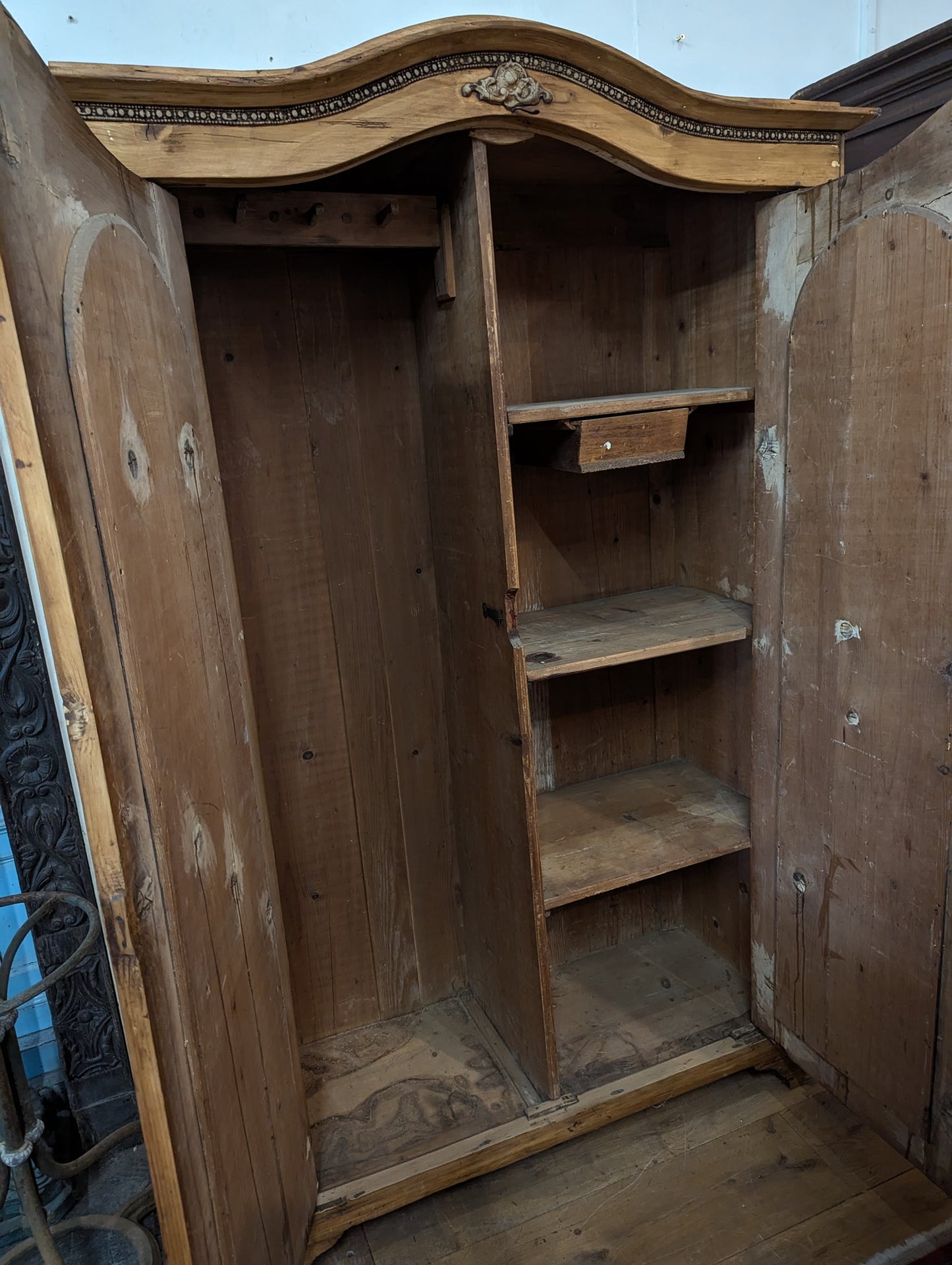 Waxed Pine Display Cabinet