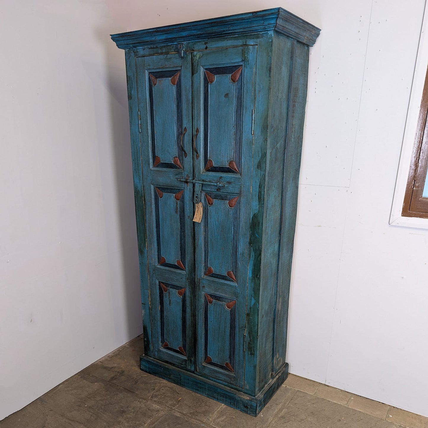 Tall Blue Indian Cupboard