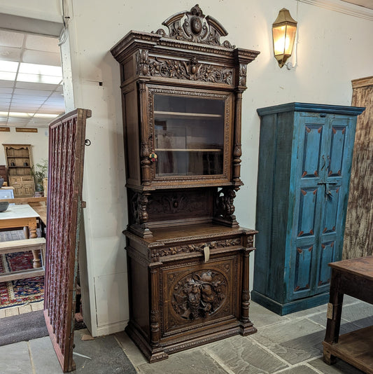 Carved Flemish Hunting Cupboard