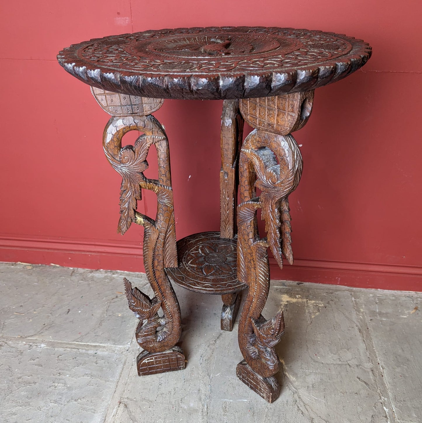 Small Carved Indian Side Table