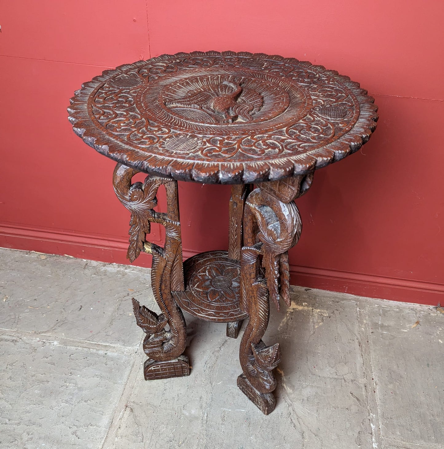 Small Carved Indian Side Table