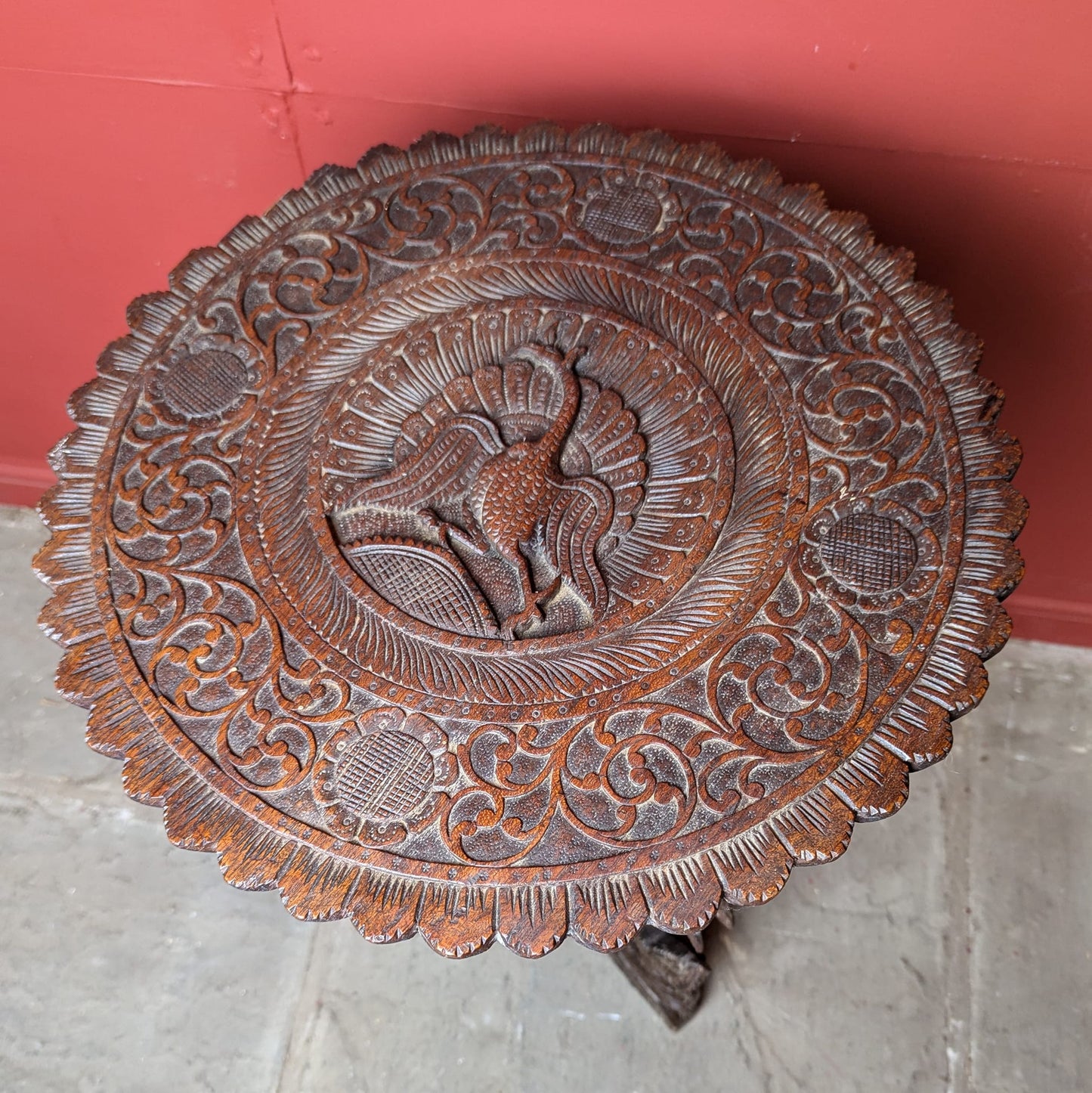 Small Carved Indian Side Table