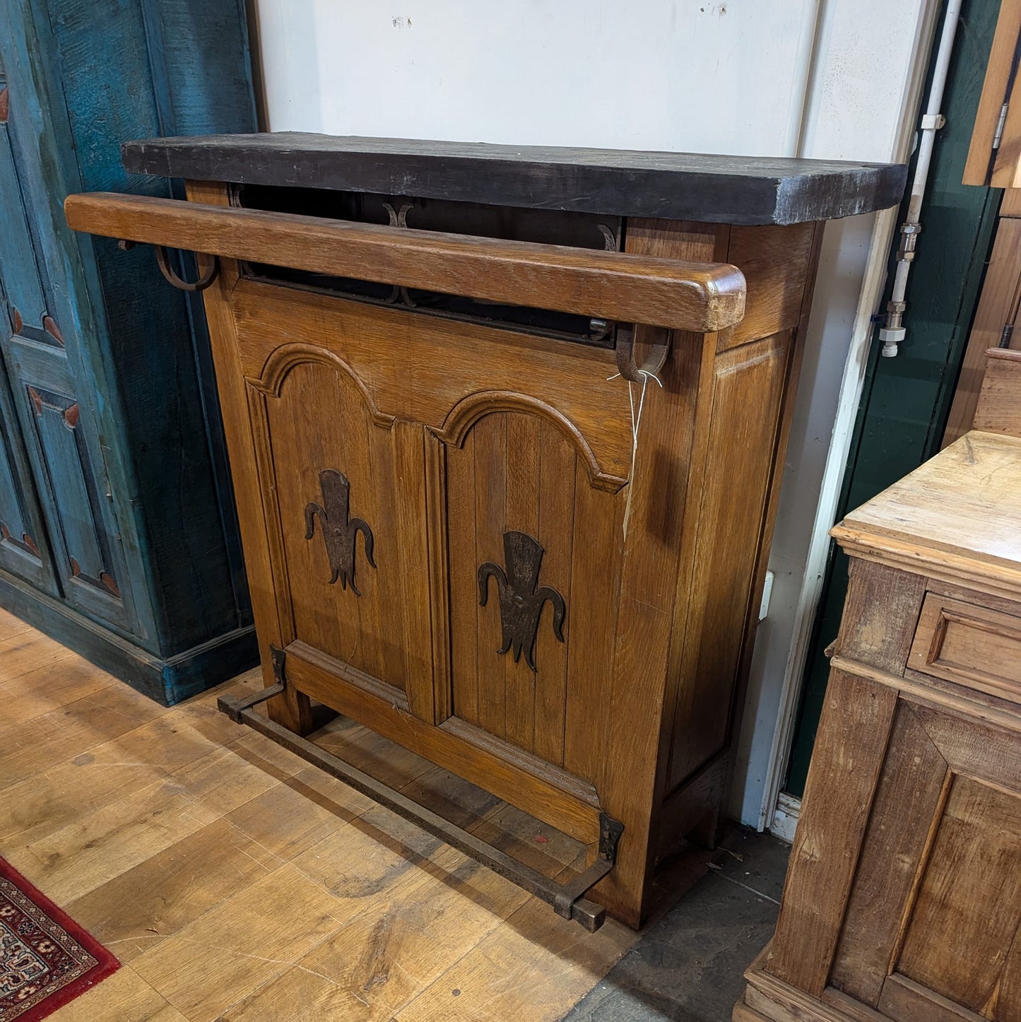 Oak Bar with Heavy Slate Top