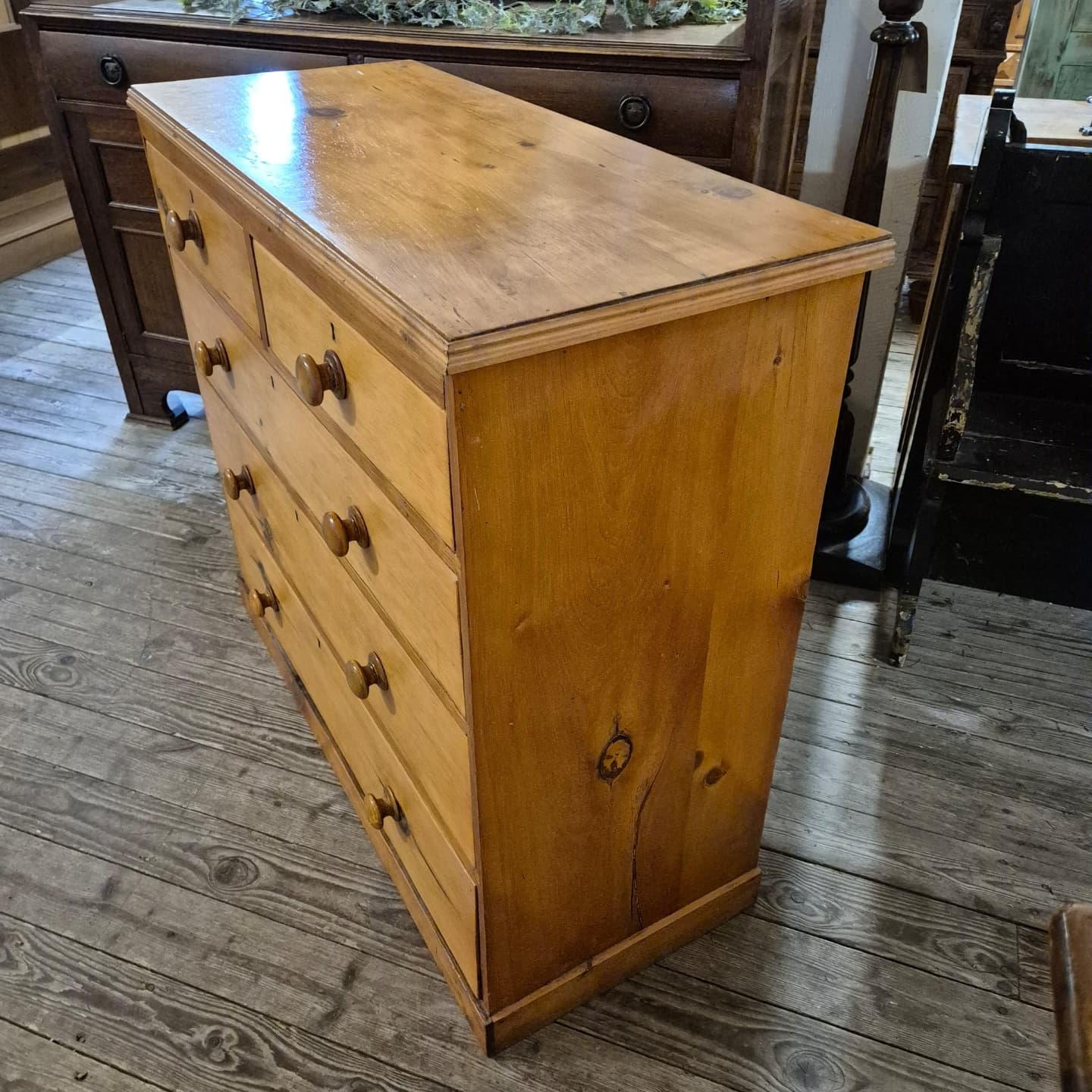 Waxed Pine Chest of Drawers