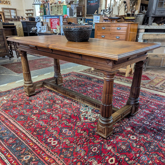 Antique Elm Library Table