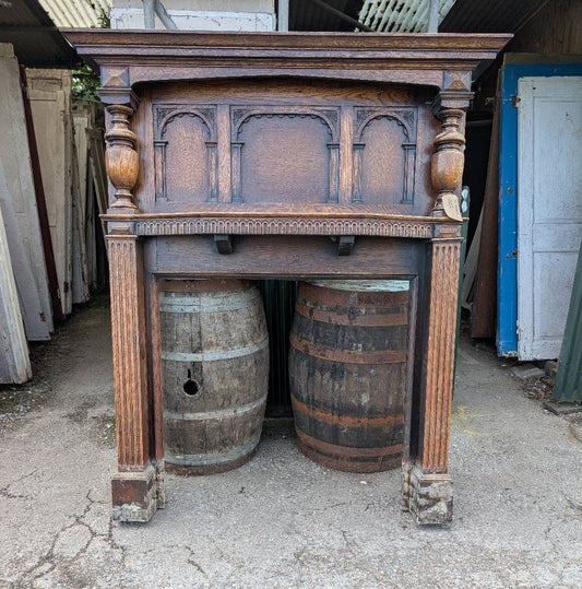 Large Dark Oak Fireplace