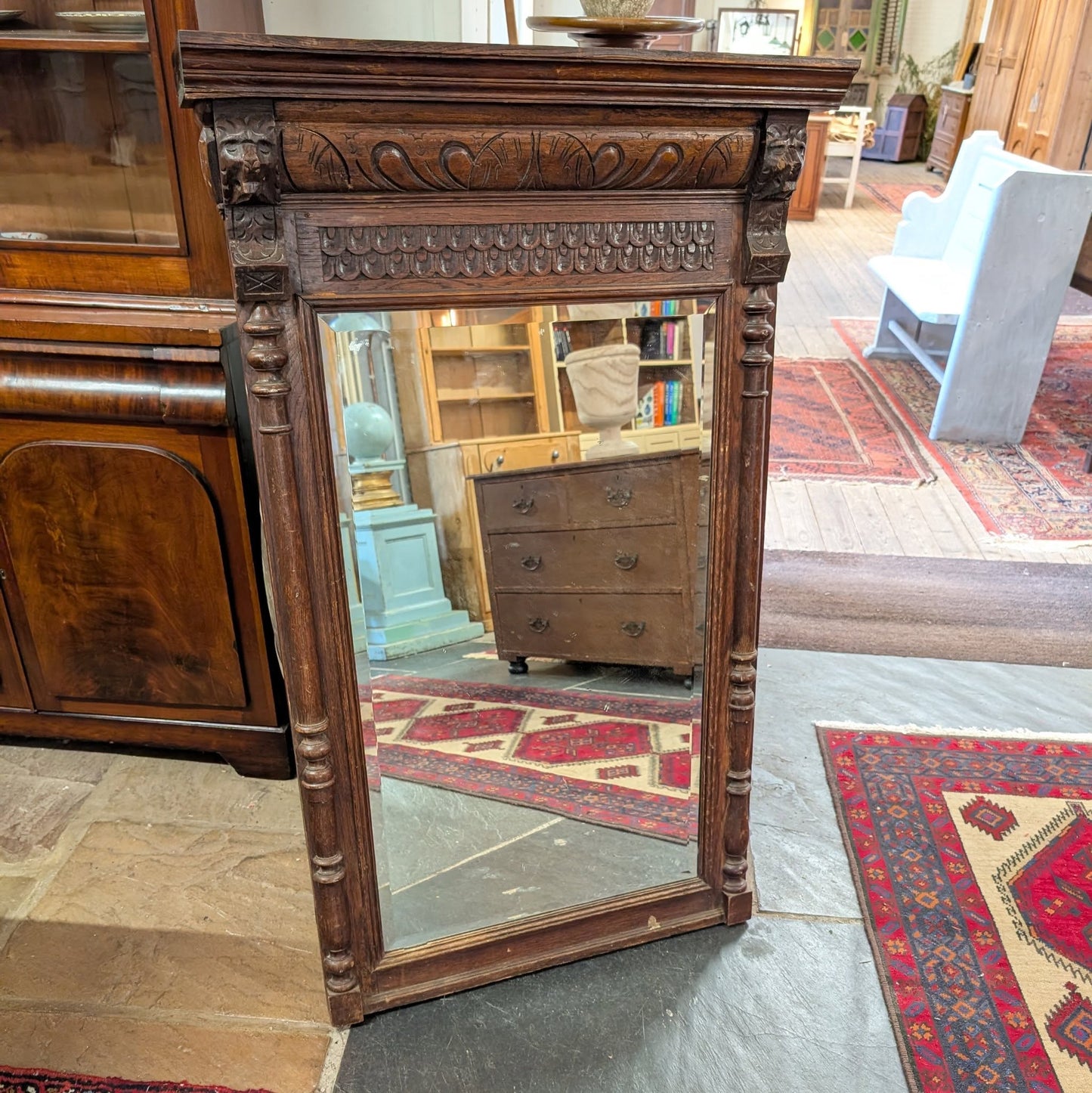 Early 20th Century Oak Mirror