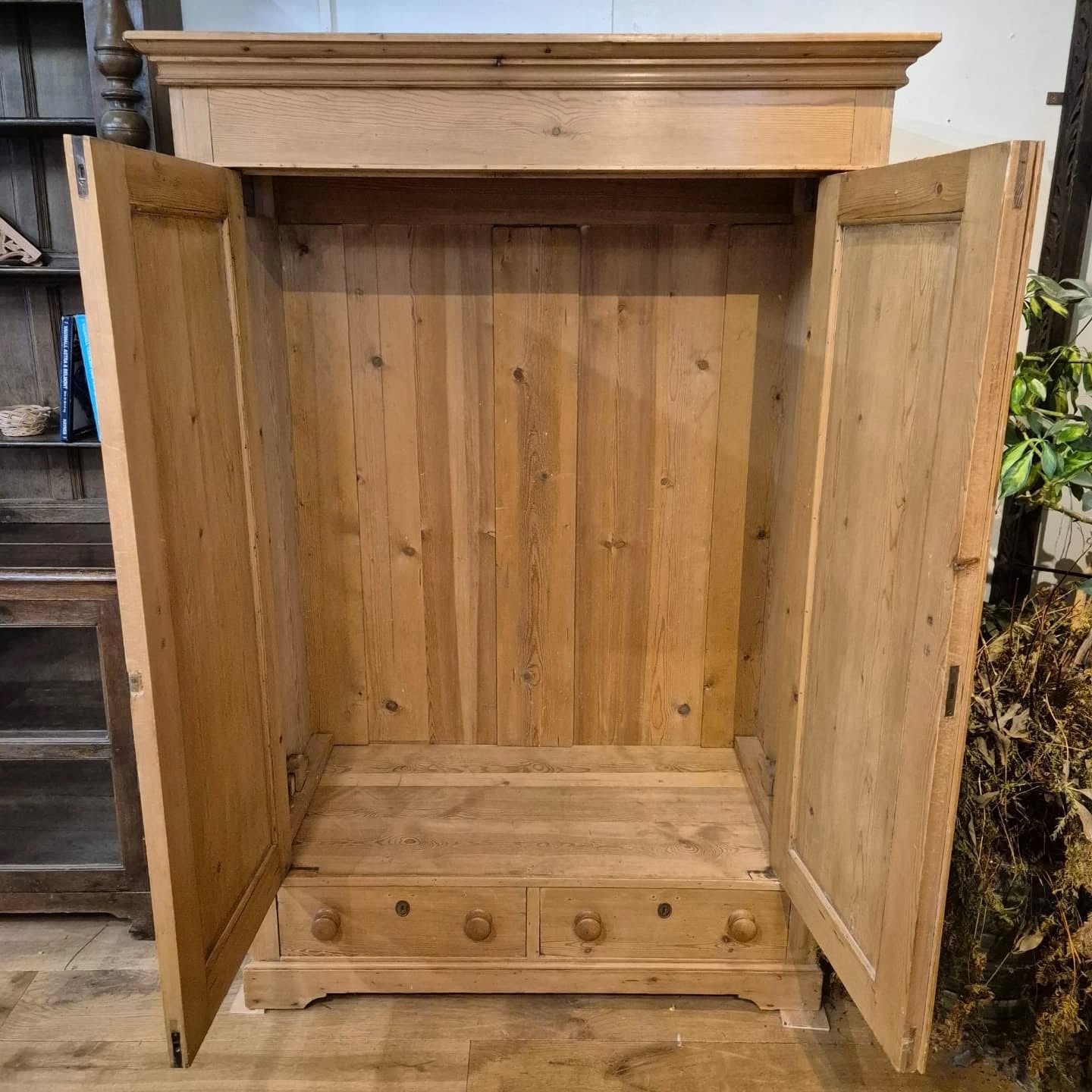 Waxed Pine Knockdown Wardrobe
