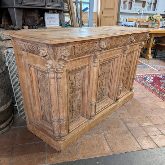 Heavily Carved Oak Counter