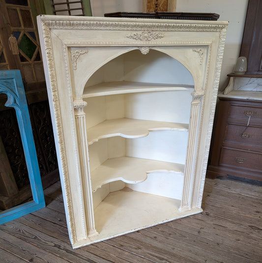 White Painted Corner Cupboard