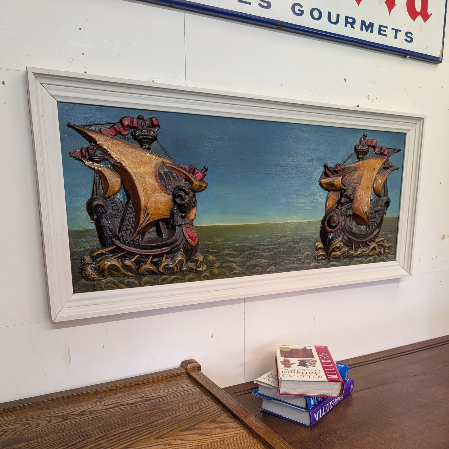 Ship Painting on Raised Board